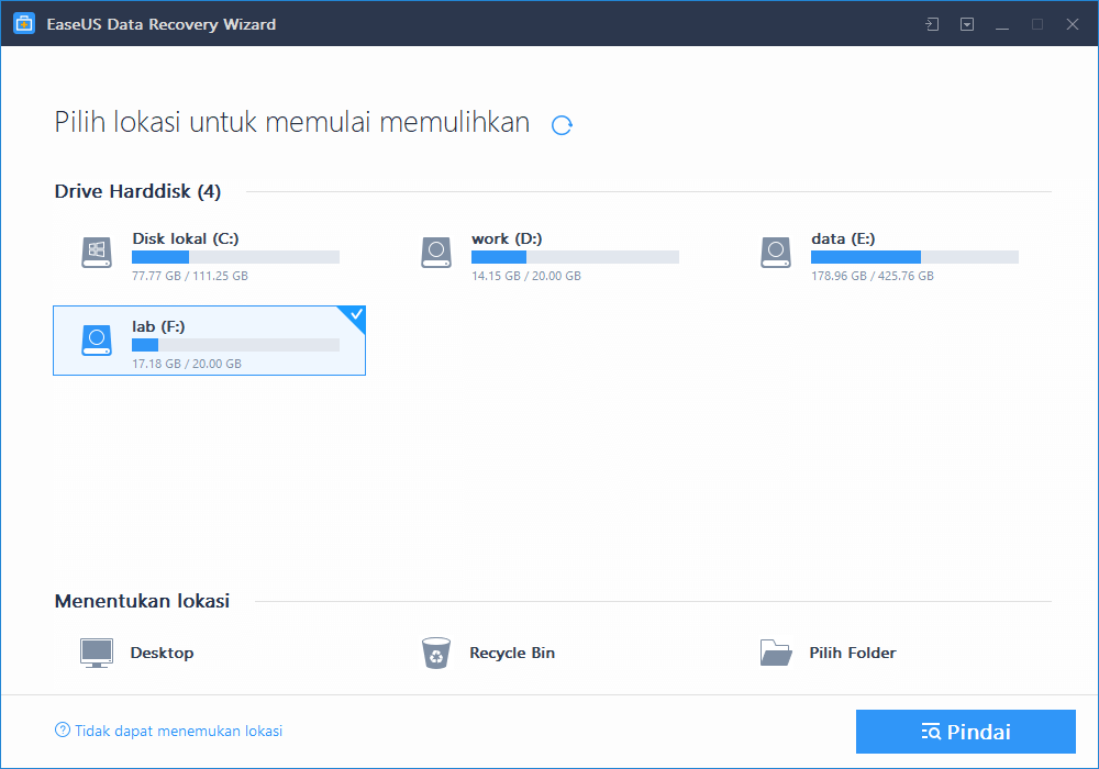 Cara Memulihkan File dengan EaseUS Data Recovery Wizard