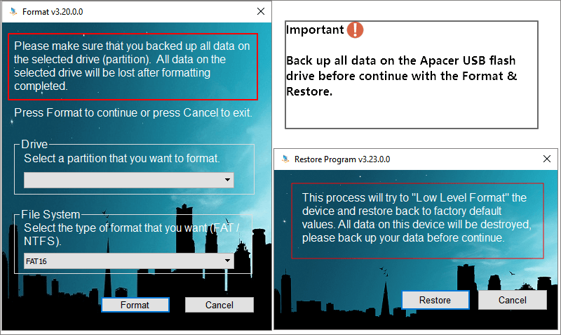 Fitur alat perbaikan USB 3.0 Apacer
