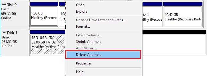 Hapus partisi esd-usb