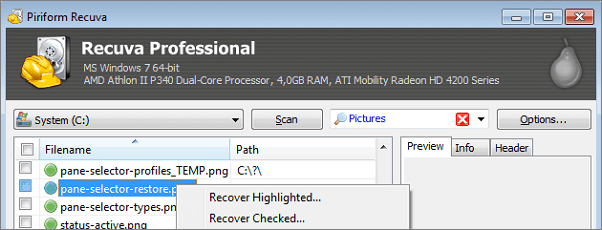 perangkat lunak pemulihan data kartu memori 2 teratas recuva