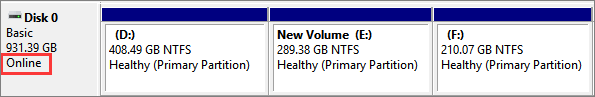 external hard drive is online