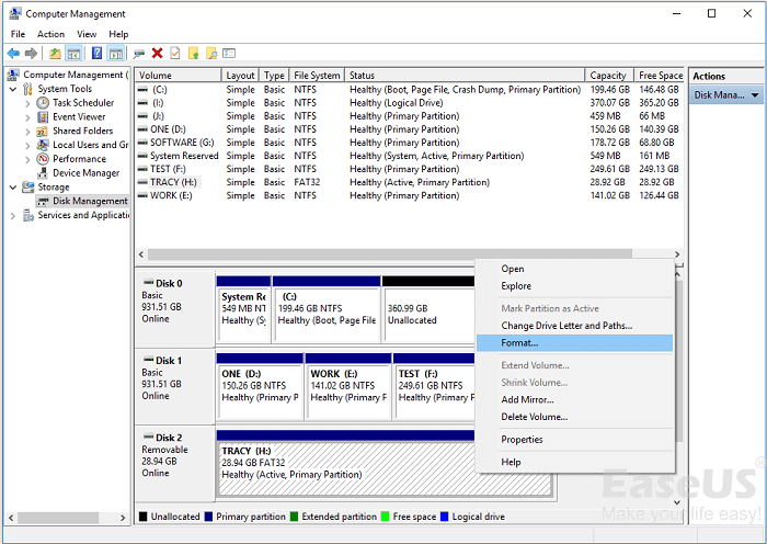 format usb drive dalam manajemen disk agar dapat diakses