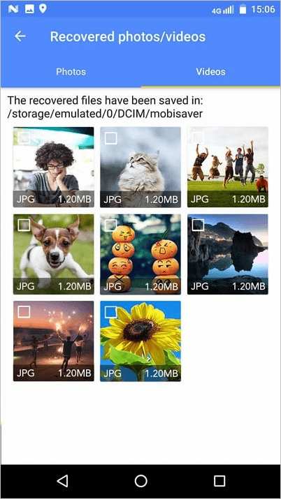 Pemulihan foto dan video yang hilang di Android.