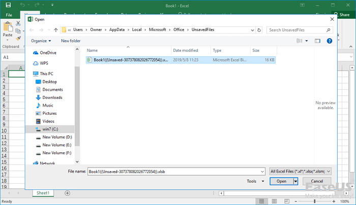 recover excel from temporary file 2
