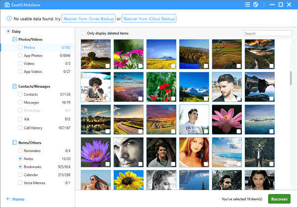 recover from device preview photos