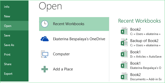 recover unsaved excel 1