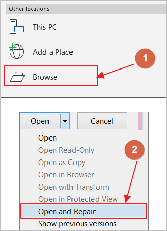 perbaiki file yang rusak dengan aplikasi office