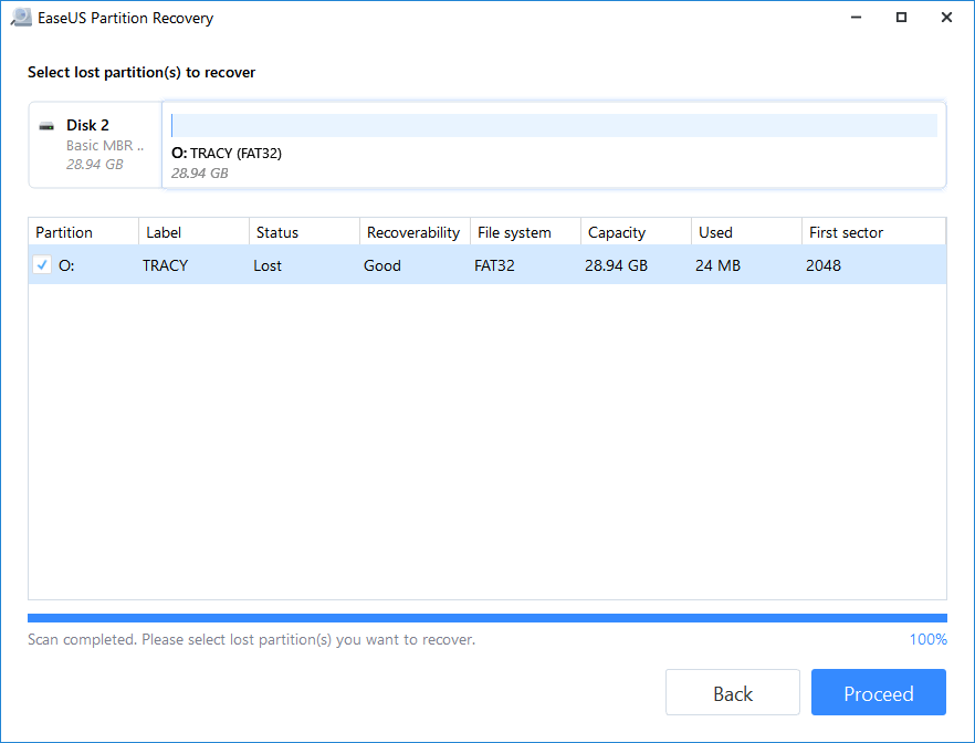 Check found partition
