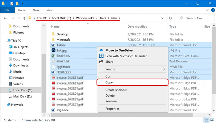 memulihkan folder windows.old dari Windows 11/10/8/7