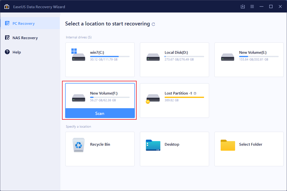 select the disk with corrupted documents