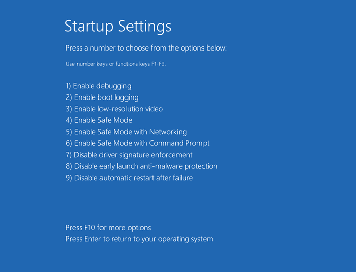 windows startup settings - disable early launch anti-malware protection