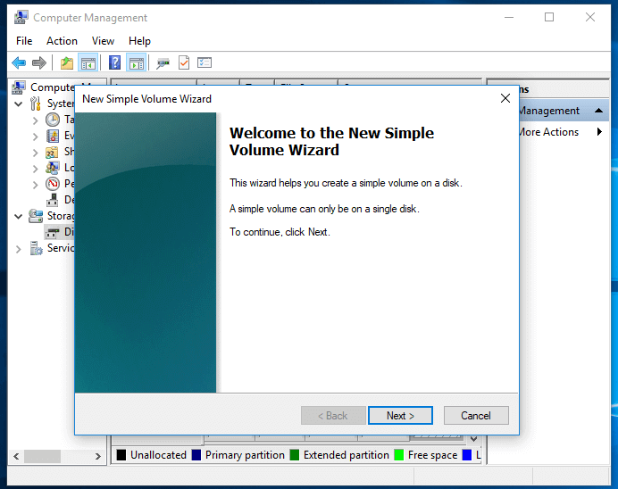 create new volume